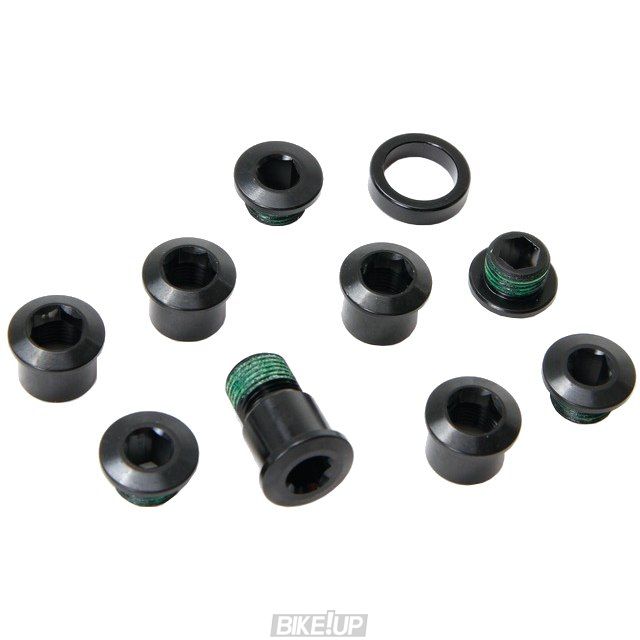 Сервисные запчасти CHAINRING BOLT KIT RED HB 5 ALUM BLK