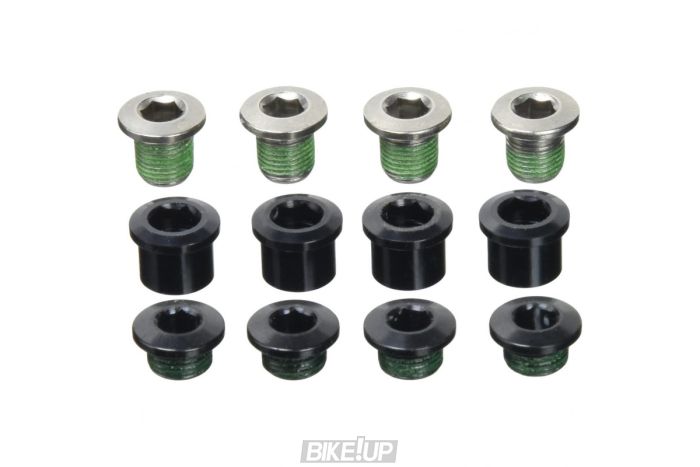 Сервисные запчасти CHAINRING BOLT KIT 4 ALUM/SS BLACK
