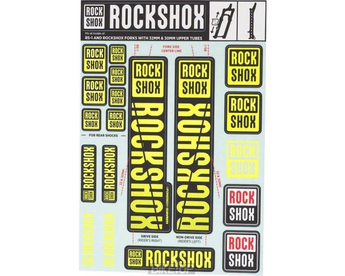 Набір наліпок RockShox KIT 30/32/RS1 NE01 YELLOW